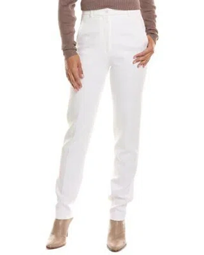 Pre-owned Michael Kors Collection Waisted Samantha Pant Women's In White