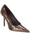 Michael Kors Collection Winona Croc-embossed Leather Pump In Brown