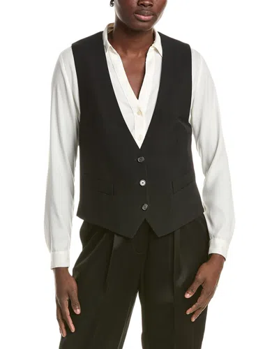 Michael Kors Collection Wobroad Cropped Wool Vest In Black