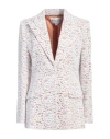 Michael Kors Georgina Corded Floral Lace Blazer Jacket In White