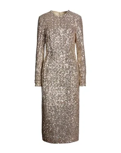 Michael Kors Collection Woman Midi Dress Gold Size 16 Polyester, Elastane In Neutral