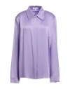 Michael Kors Collection Woman Shirt Lilac Size 14 Viscose, Acetate In Purple
