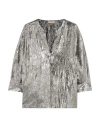 Michael Kors Collection Woman Top Silver Size Xs Silk, Polyamide In Silver