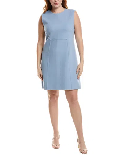 Michael Kors Collection Wool-blend Shift Dress In Blue