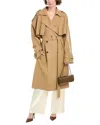 Michael Kors Collection Wool-blend Trench Coat In Brown