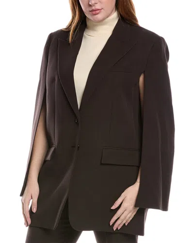 Michael Kors Collection Wool Cape Jacket In Brown