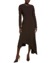 Michael Kors Collection Wool Handkerchief Dress In Brown
