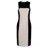 Michael Kors Colorblock Dress In Beige Virgin Wool In Beige