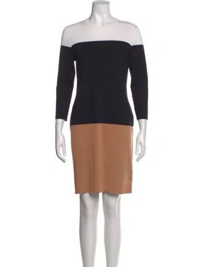Pre-owned Michael Kors Colorblock Pattern Mini Dress In Black