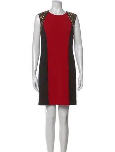 Pre-owned Michael Kors Colorblock Pattern Mini Dress In Multi
