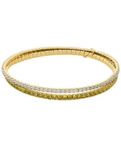 Michael Kors Colored Stone Stretch Tennis Bracelet In Gold