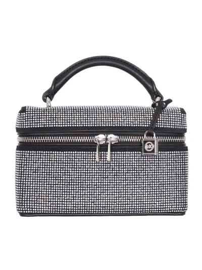 Michael Kors Compact Brown Cow Leather Crossbody Bag In Metallic