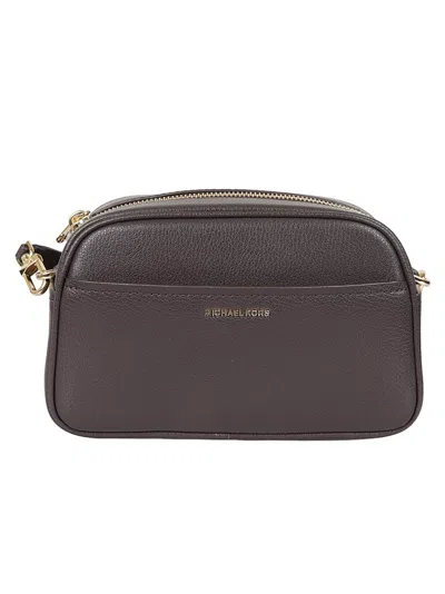 Michael Kors Compact Chocolate Hammered Leather Shoulder Bag In Brown