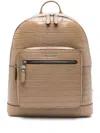 Michael Kors Hudson Crocodile Embossed Leather Commuter Backpack In Grey