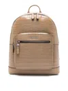 Michael Kors Hudson Crocodile Embossed Leather Commuter Backpack In Grey