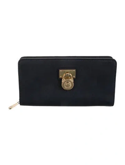 Pre-owned Michael Kors Continental Wallet In Blue