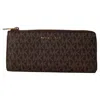 Michael Kors Continental Zip Wallet In Brown Canvas