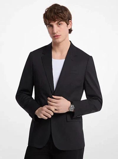 Michael Kors Linen And Cotton Blazer In Black