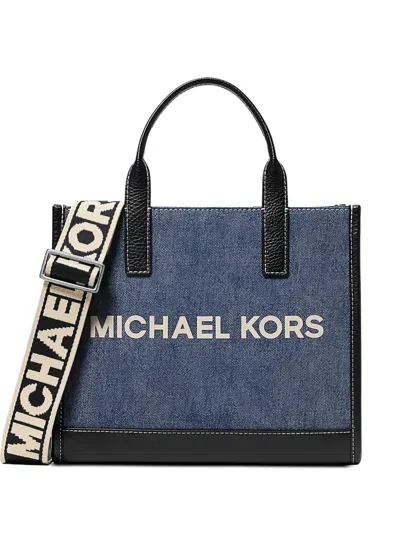 Michael Kors Cooper Denim Convertible Cross Body Bag In Blue