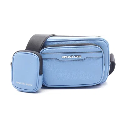Michael Kors Cooper Leather Camera Shoulder Bag In Blue