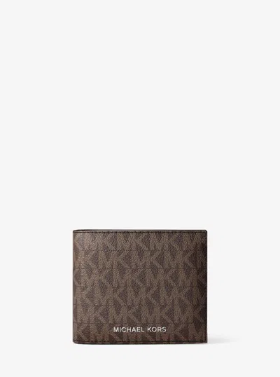 Michael Kors Cooper Logo Billfold Wallet With Coin Pouch In Brown