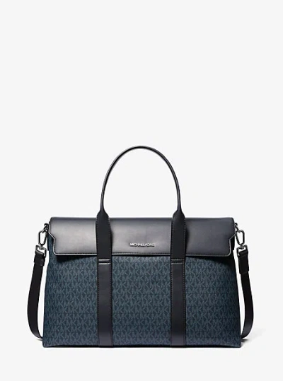 Michael Kors Cooper Logo Briefcase In Blue
