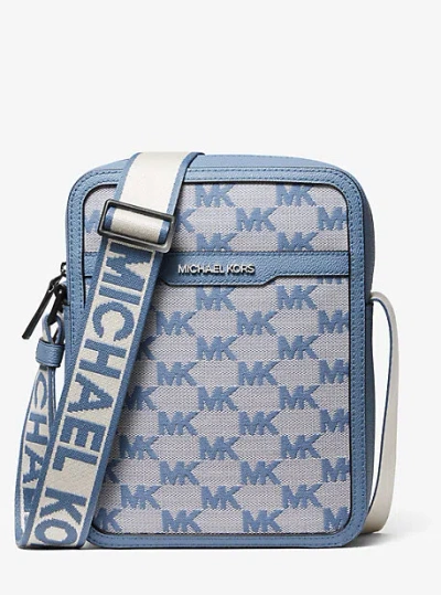 Michael Kors Cooper Logo Jacquard Flight Bag In Blue