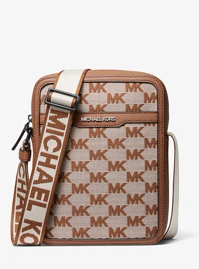 Michael Kors Cooper Logo Jacquard Flight Bag In Brown