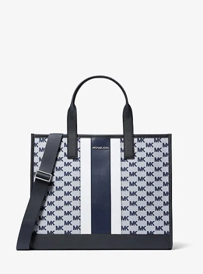 Michael Kors Cooper Logo Jacquard Tote Bag In Blue
