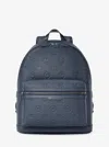 Michael Kors Cooper Medium Logo Debossed Dome Backpack In Blue