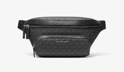 Michael Kors Cooper Mk Signature Pvc Belt Bag, Fanny Pack In Admiral Blue Mk