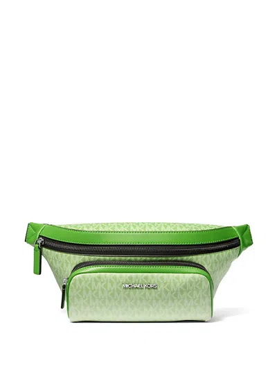 Michael Kors Cooper Monogram Belt Bag In Green
