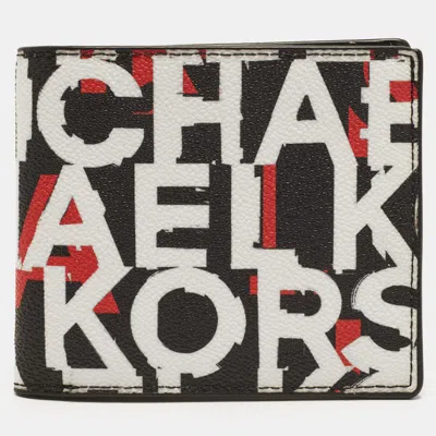 Pre-owned Michael Kors Cooper Multicolor Signature Coated Canvas Bifold Wallet