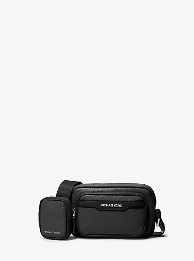 Michael Kors Cooper Pebbled Leather Camera Bag In Black