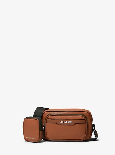 Michael Kors Cooper Pebbled Leather Camera Bag In Brown