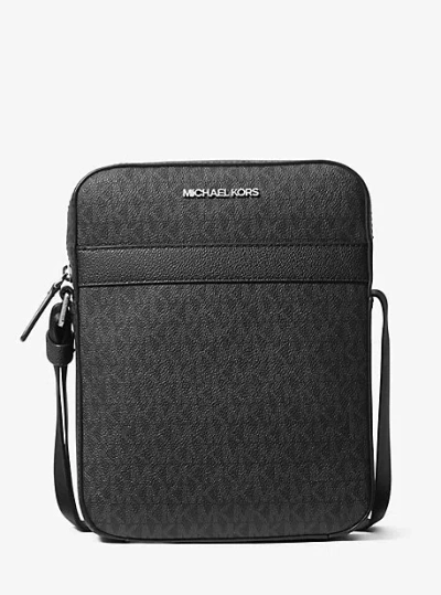 Michael Kors Cooper Signature Logo Flight Bag In Black
