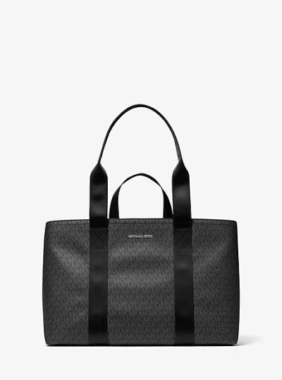 Michael Kors Cooper Signature Logo Tote Bag In Black