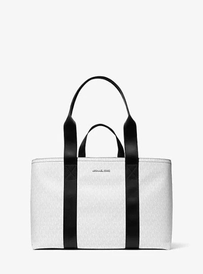 Michael Kors Cooper Signature Logo Tote Bag In White