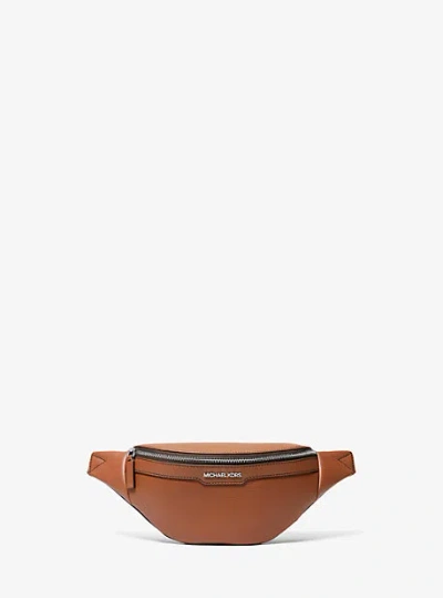 Michael Kors Cooper Small Leather Belt Bag In Brown