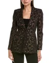 Michael Kors Cord Floral Lace Georgina Silk-lined Blazer