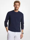 Michael Kors Round Neck Plain Sweater In Blue