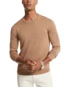 Michael Kors Merino Wool Crew Neck Sweater In Dark Camel Melange