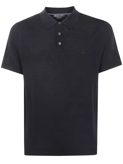 Michael Kors Core Merinos Short Sleeves Polo Embroidery Clothing In Black