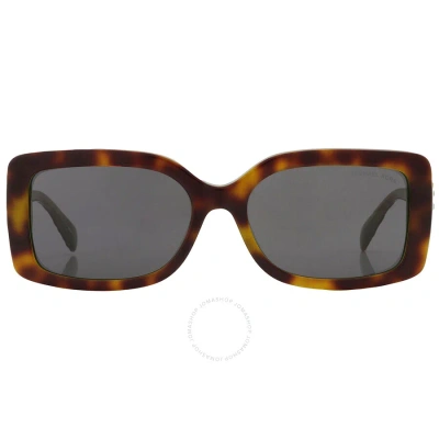 Michael Kors Corfu Dark Grey Rectangular Ladies Sunglasses Mk2165 377687 56 In Dark / Grey / Tortoise