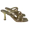 Michael Kors Corrine Metallic Sandal In Pale Gold Leather