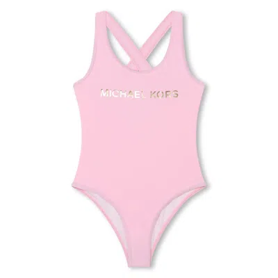 Michael Kors Kids' Logo-print Swimsuit In Pink