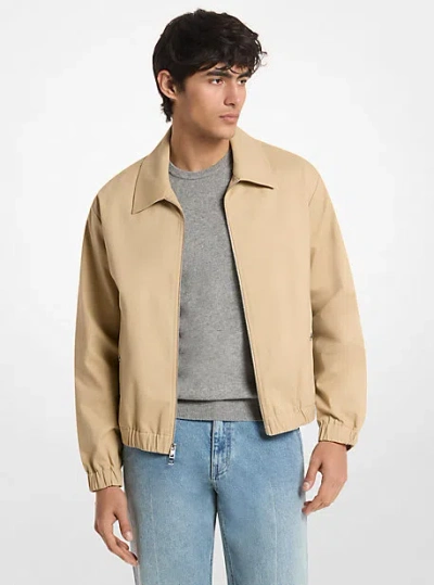 Michael Kors Cotton Blend Blouson Jacket In Brown