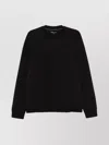 Michael Kors Cotton Blend Crew Neck Long Sleeve Sweater In Blue