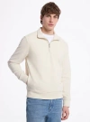 Michael Kors Cotton Blend Half-zip Sweater In Neutral