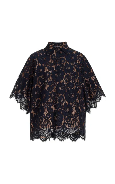 Michael Kors Cotton-blend Lace Shirt In Midnight